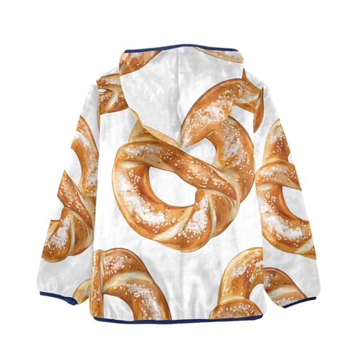 Bavarian Pretzel Girls Fleece Jacket Girls Fall Jacket Girls Zip Up Hoodie Girls Sherpa Jacket 2-10T2