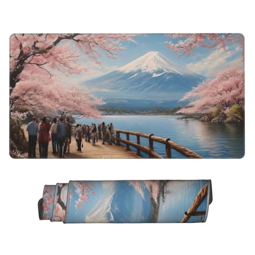 Mauspad Japan Mount Fuji Mouse Pad, Desk Mat 600x300 mm Groß Mousepad, Gaming Mauspad with Anti-Slip Rubber Base, Waterproof&Durable Mousemat Extended XXL Mouse Pad for Office Desk Decor, Gifts z-893