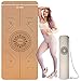 Iodoo Tappetino Yoga Sughero Antiscivolo, Tappetino da Palestra per Fitness Pilates e Ginnastica con Cinturino,Tappeto Palestra 100% Ecologico TPE Allenamento, 183 x 80 cm x 0.6 cm per