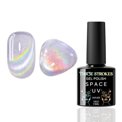 Image of THR3E STROKES 9D Glitter Cat Eye Gel Magnetic Nail Polish Gel Art Manicure DIY at Home Soak Off UV G-el 7.5ML (CE12, 7.5ML)