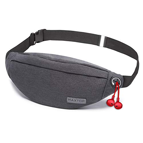 fanny packs for women & men unisex waist bolsa pack with headphone jack and zipper