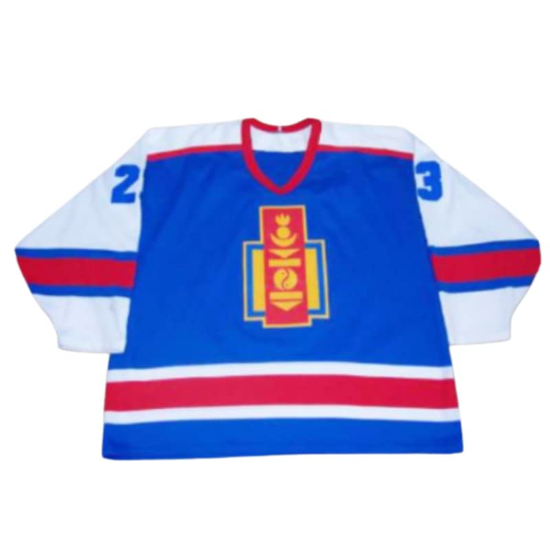 Mongolia National Team Blue Hockey Jersey Sewn