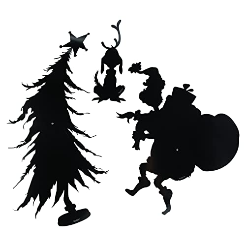 Dr. Seuss The Grinch Large Silhouette Wall Cutouts, 3 Pieces, Christmas Decorations