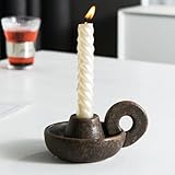 Kendiis Candle Holder Ceramic Candlestick Holder, Candlelight Stand for Spell Candles, Taper Candles, and Incense, Halloween Christmas Dining Room Home Decoration Display