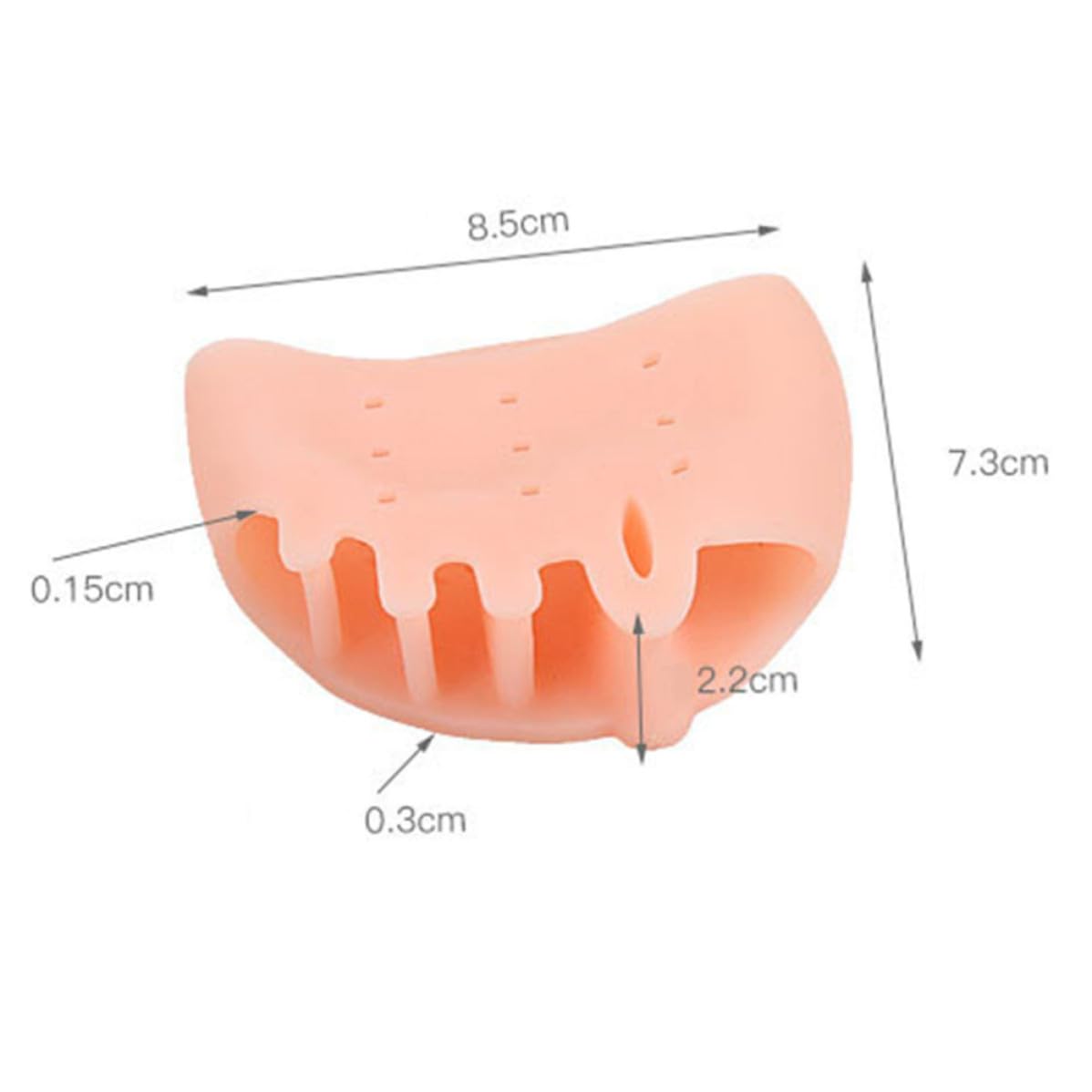 3 Pairs Five Hole Honeycomb Toe Separators, Sebs Beige Corrector