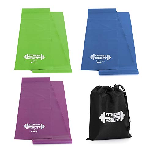 1,5 m Stretch Resistance Bands Set van 3 van CKB LTD - Natuurlijke Latex met 3 Niveaus Workout Weerstandsbanden Set voor Vrouwen Mannen Ideaal voor Pilates Rehab Mobiliteit Flex Kracht Oefening - Afbeelding 4