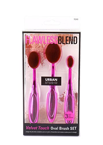 Cala Velvet touch oval hot pink facial brush set