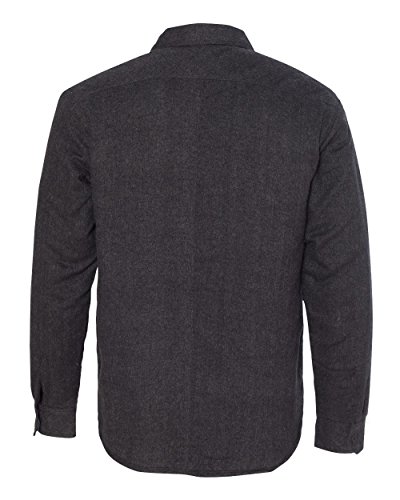 Burnside Men's 8610 Quilted Lined Button Up Flannel Jacket (Medium, Charcoal)3