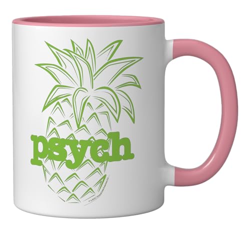 Taza cerámica Psych Pineapple 11 oz rosa/blanca miniatura 2