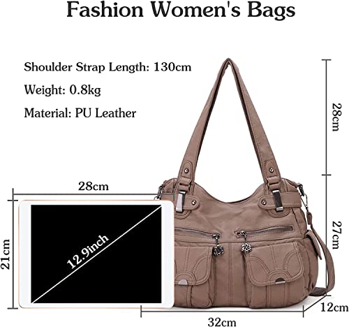 Image of FANDARE Large Hobo Bags Women's Crossbody Shoulder Bag Vintage Satchel Purse