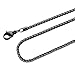 Fiusem Black Chain for Men, 3mm Stainless Steel Necklace for Men and Women, Box Chain 20 Inches