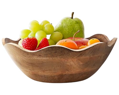 TrendBell Handmade Large Wooden Bowl Mango Wood Decorative Bowl for