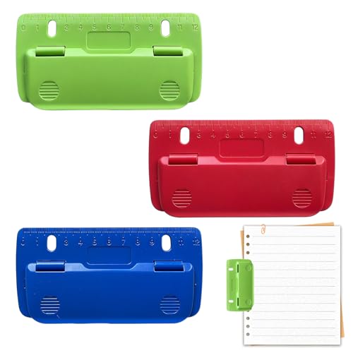 3 Stück Mini-Taschenlocher zum Einheften für Schule Büro und Zuhause
