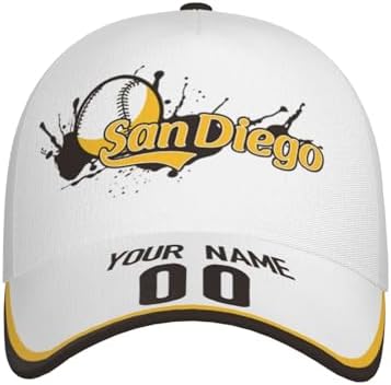 Custom San Diego Cap - Adjustable Sports Hat, Personalized Name & Number, Gift for Men, Women & Fans