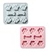 Lot de 2 moules de cuisson en silicone - 8 cavités en forme de patte de chien et d'os 2 en 1 - Réutilisables - Pour glaçons, bonbons, chocolat, cookies - Rose et gris