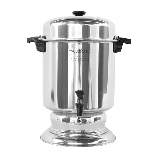 West Bend 13550 Polished Stainless Steel Commercial Coffee Urn Features Automatic Temperature Control Large Capacity with Quick Brewing Easy Clean Up, 55-Cup, Silver