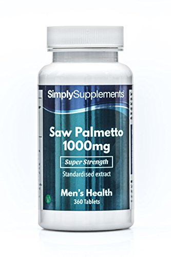 Saw Palmetto (Sägepalme) 1000mg - 360 Tabletten - Geeignet für Veganer - Versorgung für bis zu 6 Monaten - SimplySupplements Cover