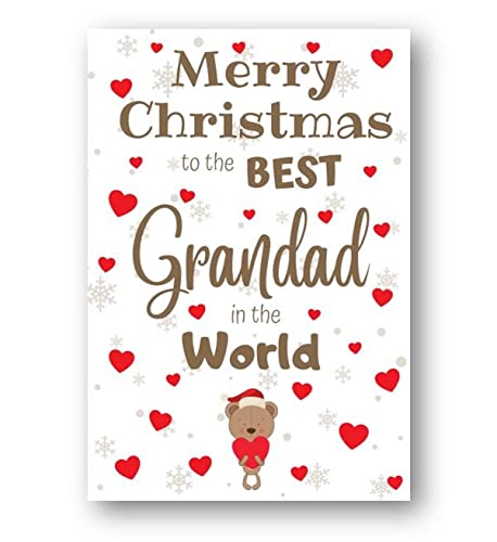 Second Ave Weihnachtskarte ‚Best Daddy In The World‘ – Bären-Motiv, Premium-Leinenkarton