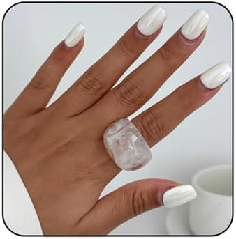Chunky Transparent Acrylic Ring for Women Candy Color Knuckle Finger Rings Resin Plastic Wide Rings Trendy Y2k Statement Ring Geometric Jewelry Present