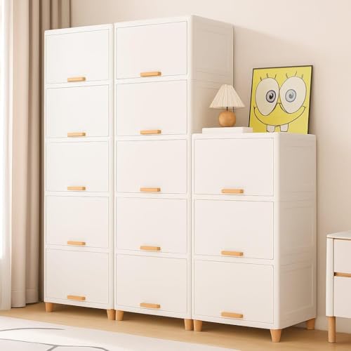 Image of DecoLogy Plastic Bookshelf for Home |Engineered Books Organizer for Study Room|Multipurpose Book Shelf for Home, Office |Book Organizer for Library|Living Room Furniture (Cupboard Rack - White, 5PCS)
