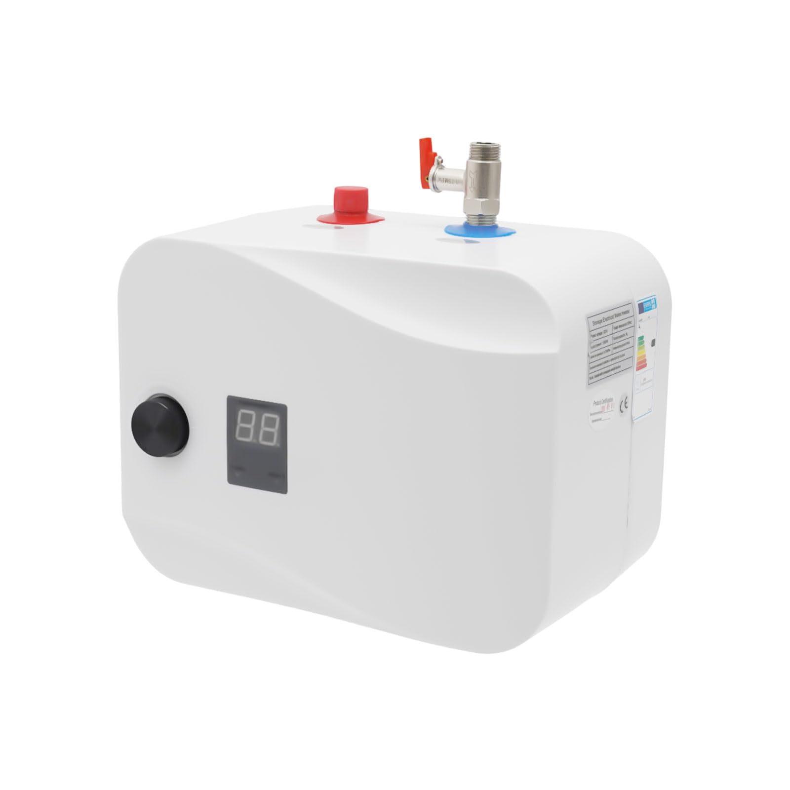 Scaldacqua elettrico istantaneo, 6 l, 30-65 °C, 1500 W | Scaldabagno da 0,75 Mpa, indicatore LED, acqua calda istantanea per lavelli da cucina, lavandini, installazione sottolavello