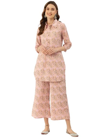 Image of feranoid Co Ord Set Collared Straight 4 Button Kurta with Plazzo