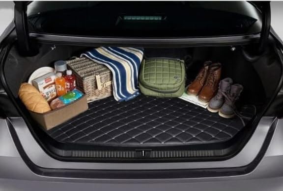 Image of 7D Luxury Faux Leather Waterproof Grass Foot Mats for Car Interior