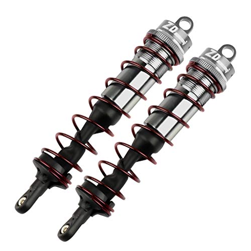 2X Alloy Rear Shock Absorber Adjustable Assembled Spring Damper for 1/8 Scale JLB HSP EM Racing DHK HPI Redcat LRP Hobao ZD Racing Hongnor DF-Model Truck Buggy Truggy (Gray)