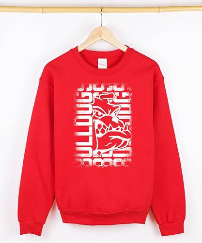 Olive Loves Apple Bulldogs Mascot Unisex Sweatshirt for Adults, Teens, & Kids School Sports Team Pride Sweater4