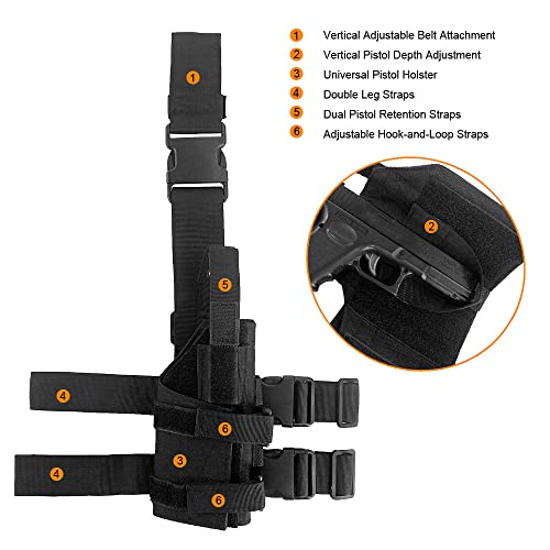 Depring Universal Drop Leg Holster Tactical Pistol Gun Thigh Holster For Most Compact Medium Full Size Handgun #TOP1