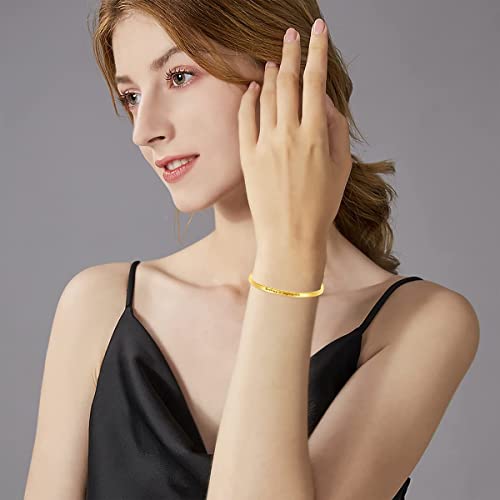 Personalized Bracelet for Women Sterling Silver Custom Text Bangle Bracelet Gift4