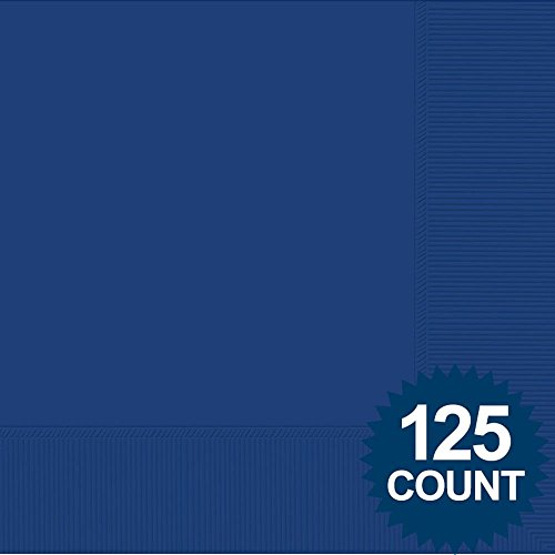 Premium Bright Royal Blue Luncheon 2-Ply Paper Napkins - 6.5