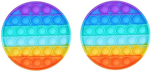 YASPush Pop Circular Silicone Bubble Sensory Squeeze Decompression Toys (Multicolor) Pack of 2