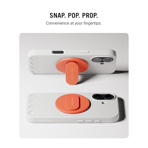 Image of DailyObjects Case Holder Phone Grip Compatible with iPhone & MagSafe Phones /Cases - Anti-Drop Grip, One-Handed Use, Phone Stand - Orange