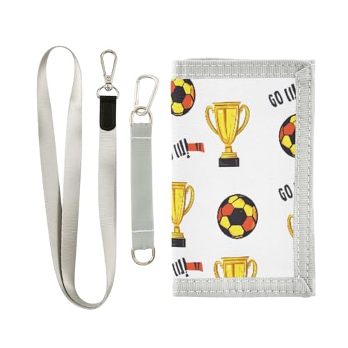 ALAZA Kids Wallets for Boys Girls Toddler Trifold Wallet Children Small Football Go with Zipper Coin Pocket