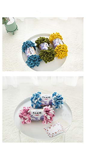 5 Skeins Finger Knitting Yarn Fun Finger Loops Yarn For Finger Knitting No Hook No Needle 100% Polyester 500G (Green) #TOP2