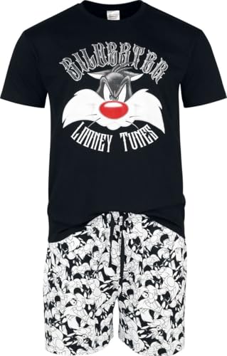 LOONEY TUNES Don't Mess with Silvester - Vintage Print Hombre Pijama Multicolor M