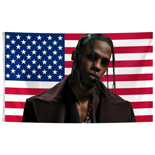 American Tapestry Travis Rapper Singer Scotts Tapestry 3x5 Feet Tapestry for Bedroom Aesthetic, Funny and Meme Tapestries for College Dorm and Living Room