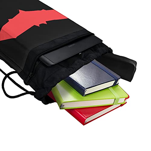 LOGOVISION Batman Red Hood Drawstring Backpack Sports Bag Sackpack 17" x 13", Perfect for Gym, Yoga or Practice4