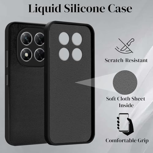 Image of Jkobi Back Cover Case for Xiaomi Poco X7 (Textured Grip Design | Micro-Fiber Cloth Inside | Slim and Light Weight | Soft Touch and Feel | Black)