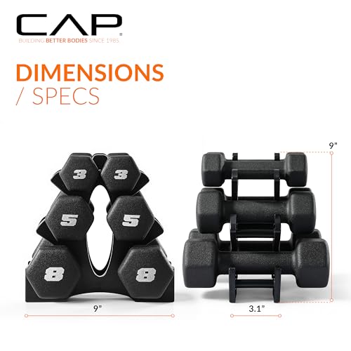 Image of CAP Barbell Neoprene Dumbbell Weights Pairs & Sets | Black