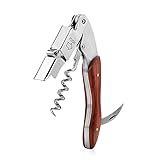 Fu Store Waiters Corkscrew Wine Opener - Premium Rosewood All-in-one Corkscrew, Bottle Opener and Foil Cutter