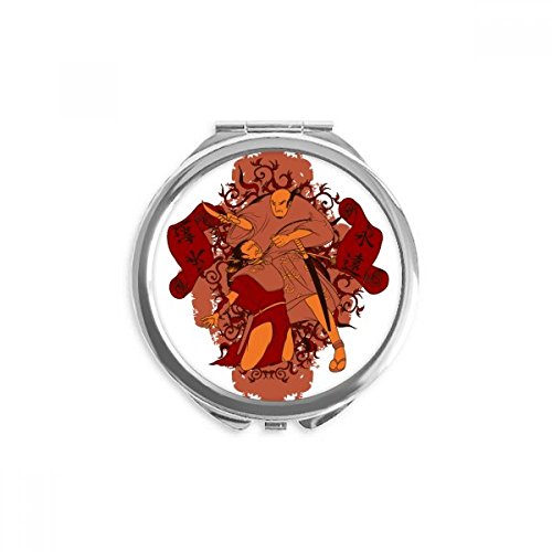 Miroir rond de maquillage portable japonais et compact pour le sac