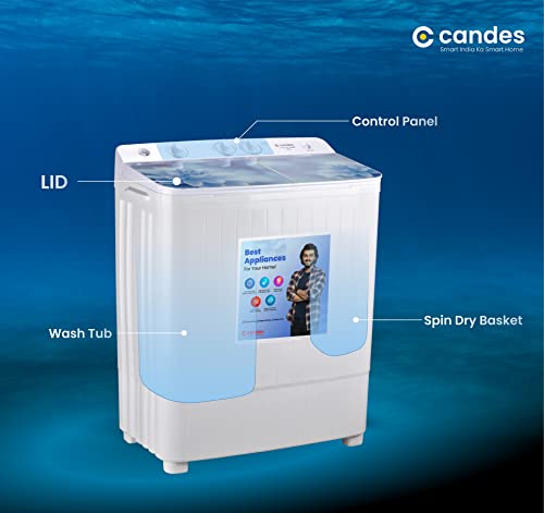Image of Candes Washing machine Variation (7.2 Kg, Blue & White)