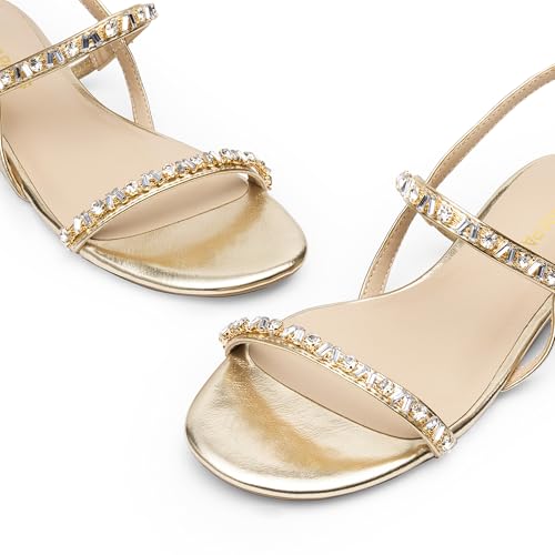 Image of DREAM PAIRS Women's Rhinestone Sandals Open Toe Casual Dressy Sparkly Comfortable Flat Summer Shoes