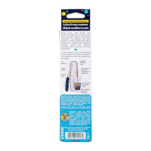 Image of Radius USDA Organic Dental Solutions All Ages Dog Dental Kit 1 Unit, 1 Dog Toothbrush, 1 0.8oz Toothpaste, & 1 Travel Case, Firm Bristle & Non Toxic Toothpaste for Dogs
