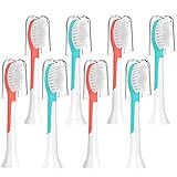 8 Pack Kids Replacement Heads Compatible with Philips-Sonicare Electric toothbrushHX6042/94,HX6340,HX6034,HX6321,HX6331,HX6330,HX6320, Standard Replacement Brush Heads for Kids Over 7 Years Old