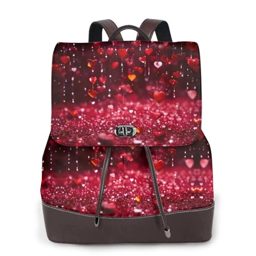 Sac à dos ordinateur portable en cuir noir avec imprimé abstrait ergonomique