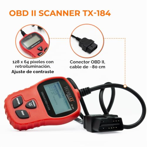 Lector de códigos OBD II Technaxx TX-184 para diagnóstico de fallos del motor de coche 3