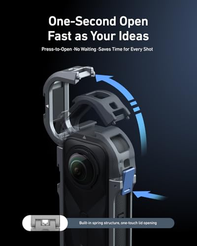 Image of TELESIN Aluminum Alloy Protective Frame Case for Insta360 X5 with Cold Shoe Mount Magnetic Quick-Release Mount 1 /4-inch Threaded Interface with Silicone Protective Len Case for Camera Accessories